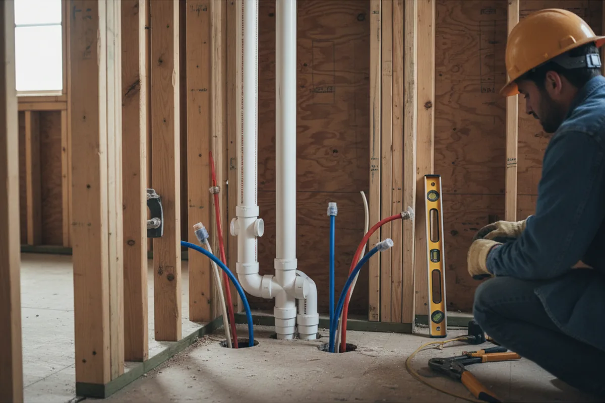 Drain and supply rough-in during Garbage Disposal Repair in Boring